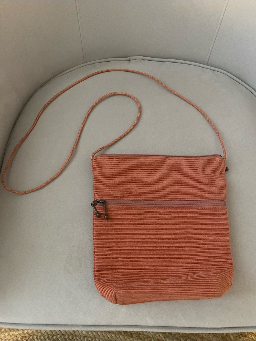 Maruca Corduroy Crossbody Bag in Terracotta - Women's Shoulder Purse